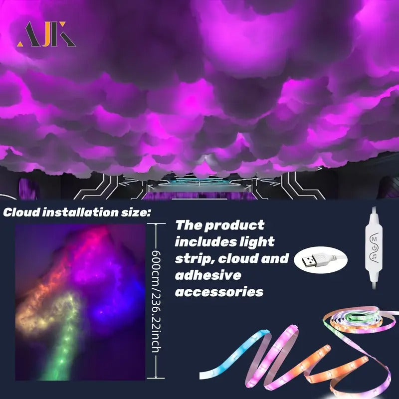 ajk 6m 3d big cloud light kit music sync warm white - Temu