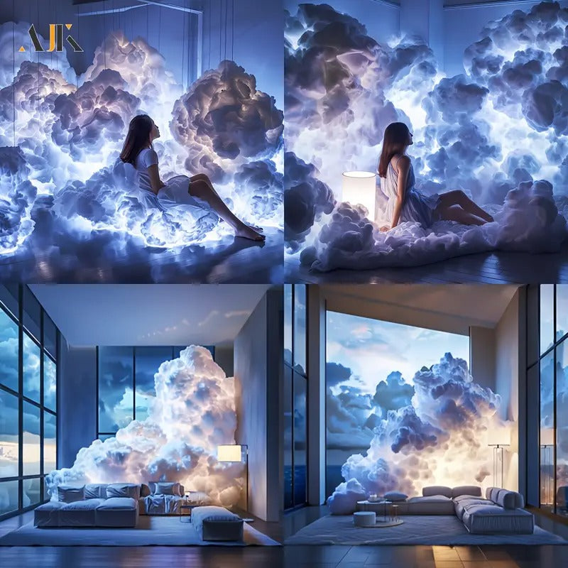 ajk 6m 3d big cloud light kit music sync warm white - Temu